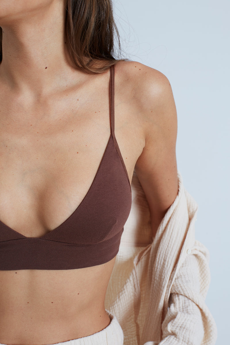 FREE PEOPLE Intimately - Washed Seamless Crop in Washed Chocolate