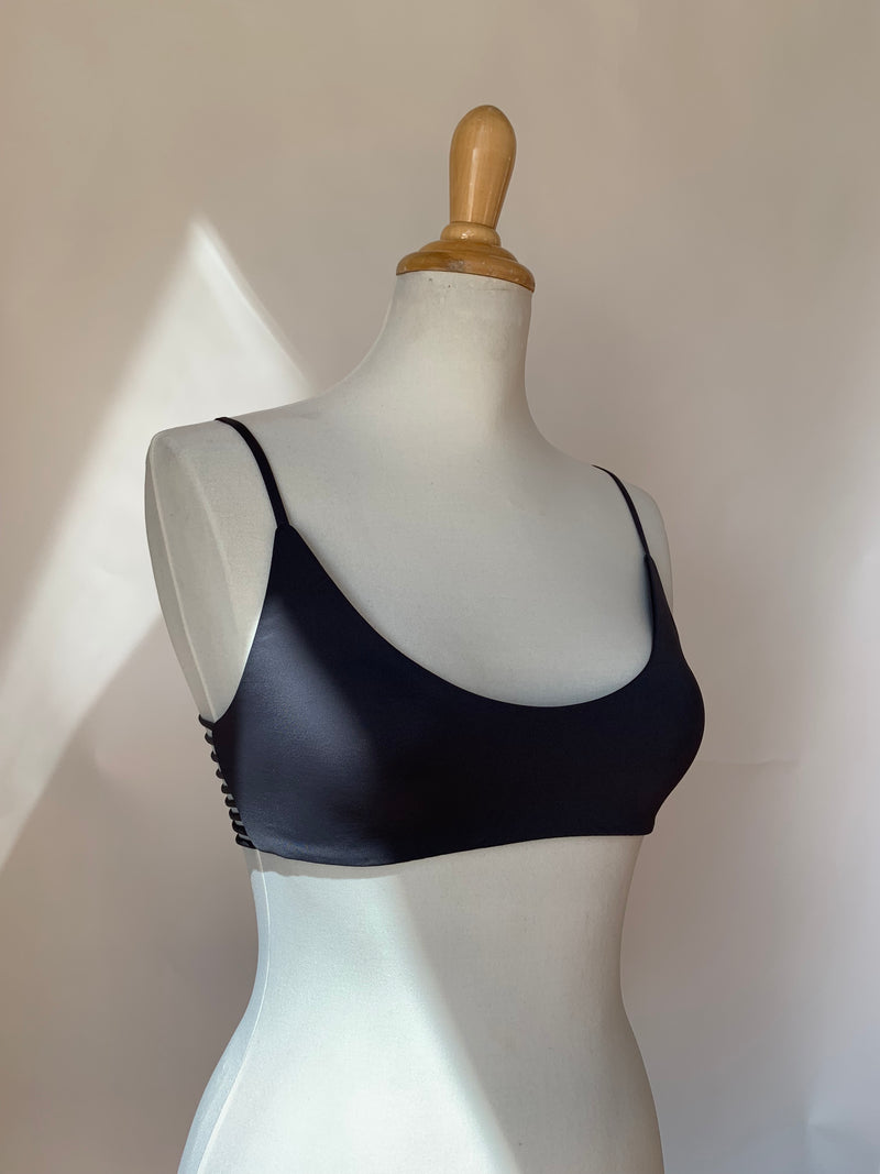 LORLE Strappy Bikini Top Graphite - Factory Sale
