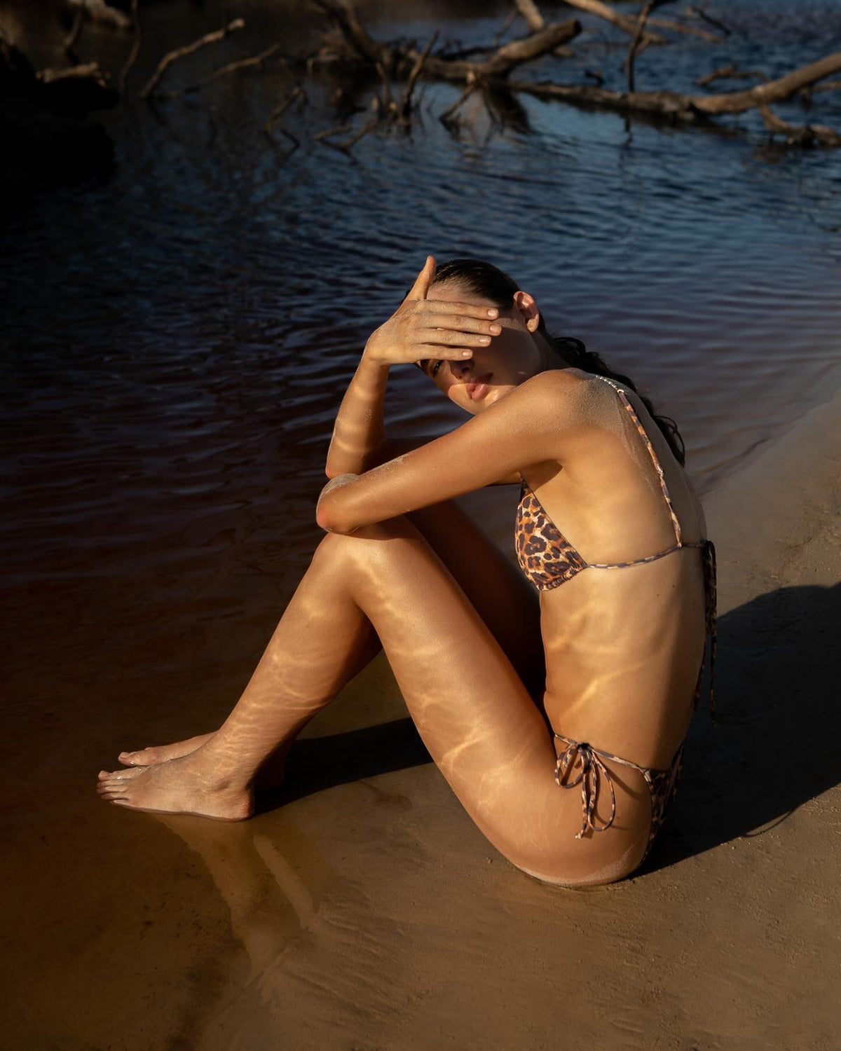 SALINA Triangle Bikini Top in Leopard