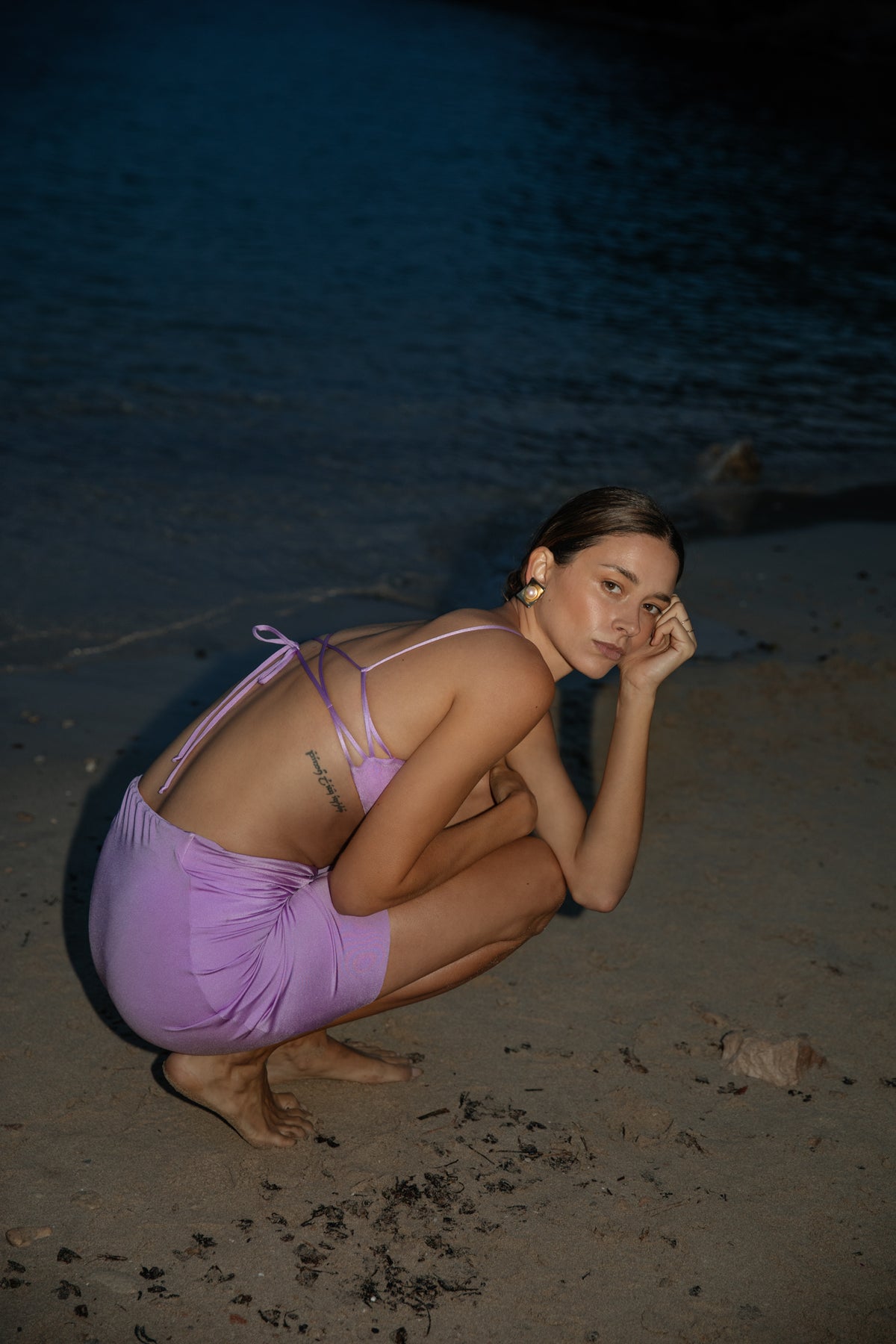 Haut de Bikini MANU Lavande Métallisée