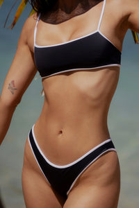 NISI Square-Neck Bikini Top in Black & Milk