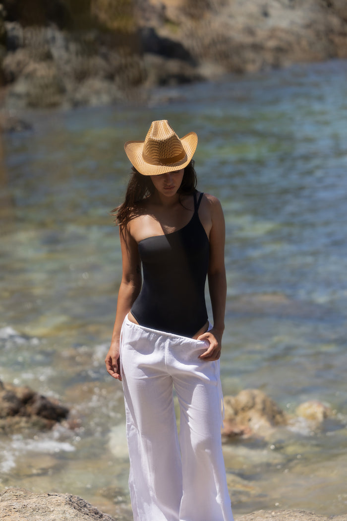 MELTEMI Drawstring Trousers in White