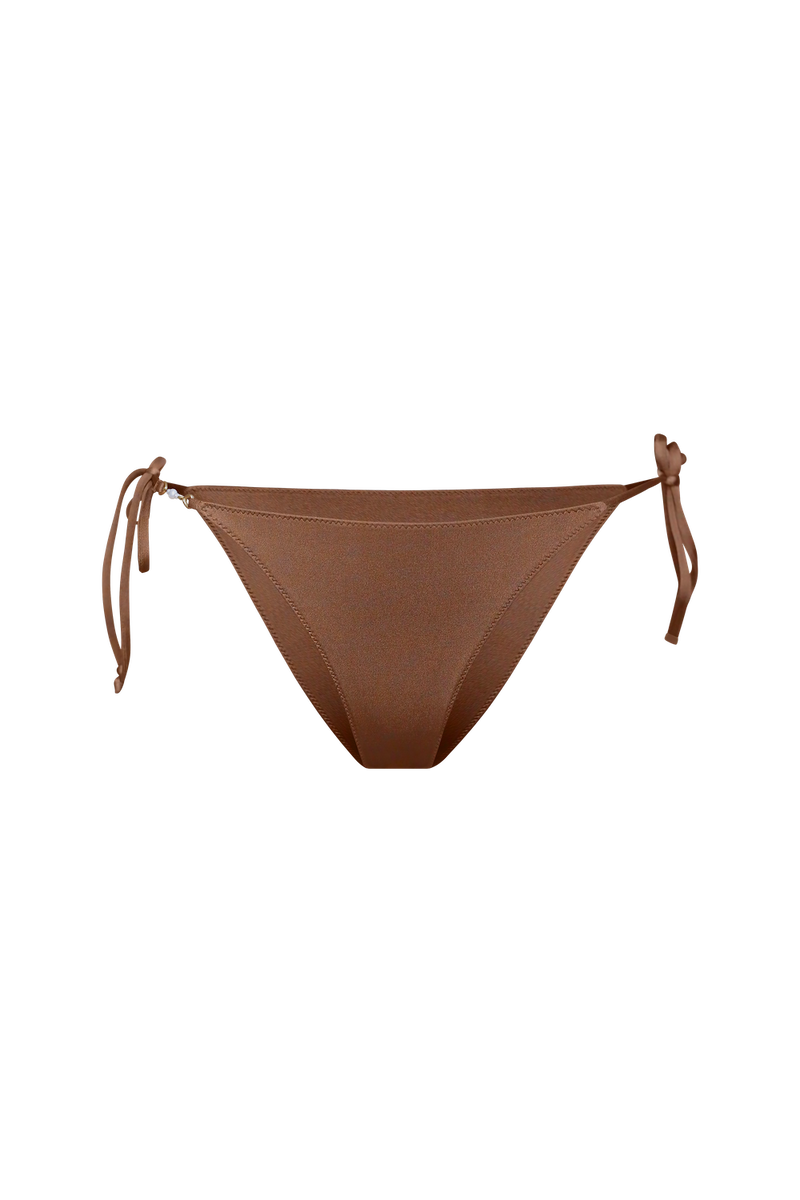 ROSA Tie Side Bikini Bottoms in Jasper Brown