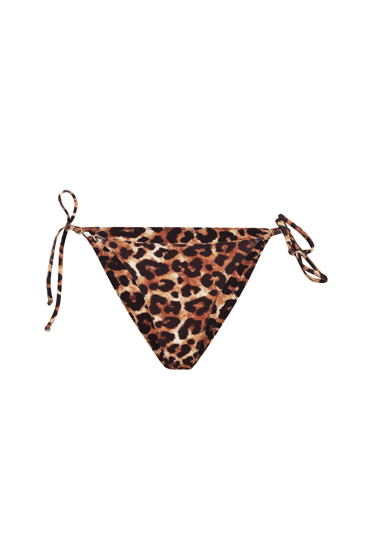 Slip bikini ROSA con lacci laterali in leopardo