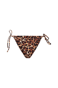 Slip bikini ROSA con lacci laterali in leopardo