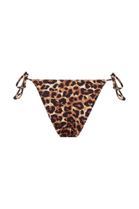 Slip bikini ROSA con lacci laterali in leopardo
