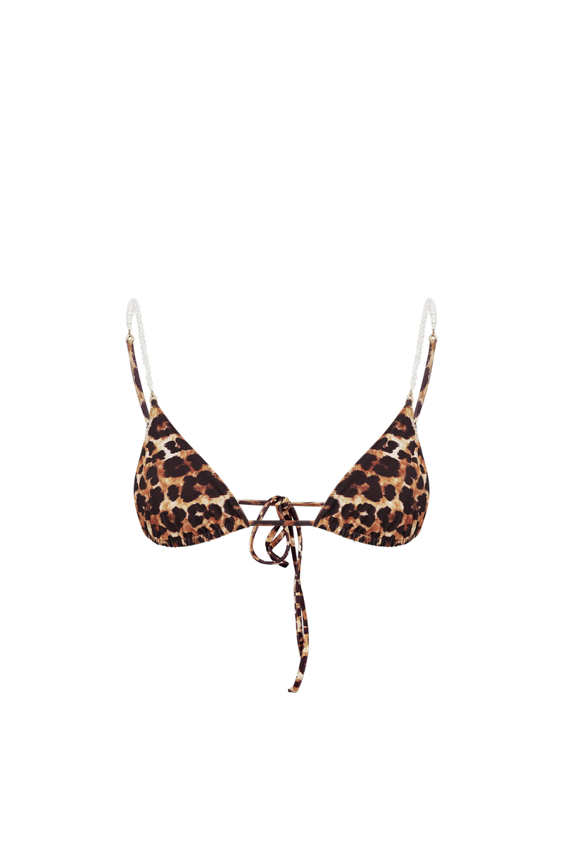 SALINA Triangle Bikini Top in Leopard