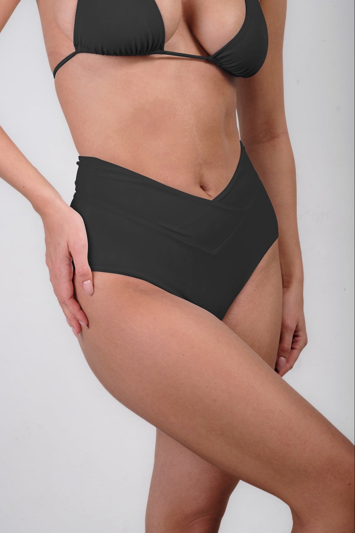 THALASSA V-Wrap Bikini Bottoms in Black