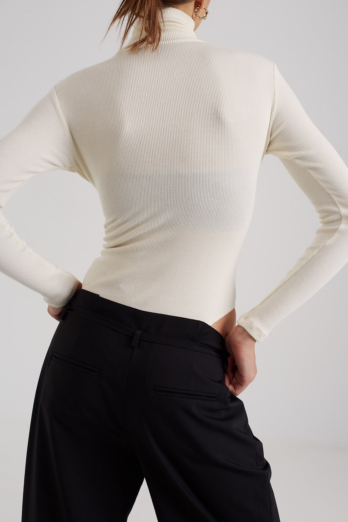 ACHERON Base Layer Turtleneck Bodysuit in Cream