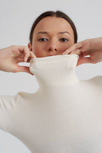 ACHERON Base Layer Turtleneck Bodysuit in Cream