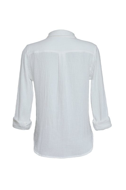 ADRAS Gauze Blouse in White