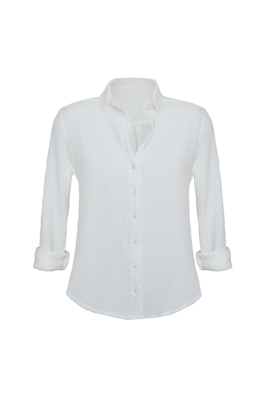 ADRAS Gauze Blouse in White
