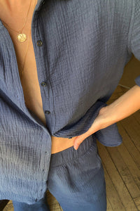 ONDINE Gauze Trousers in Navy