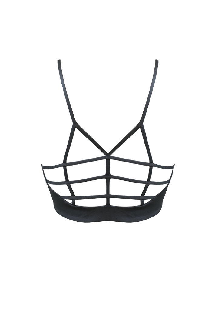 AGAPI Sports Bralette in Charcoal - Factory Sale