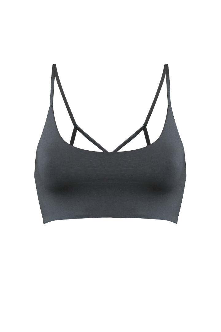 AGAPI Sports Bralette in Charcoal - Factory Sale