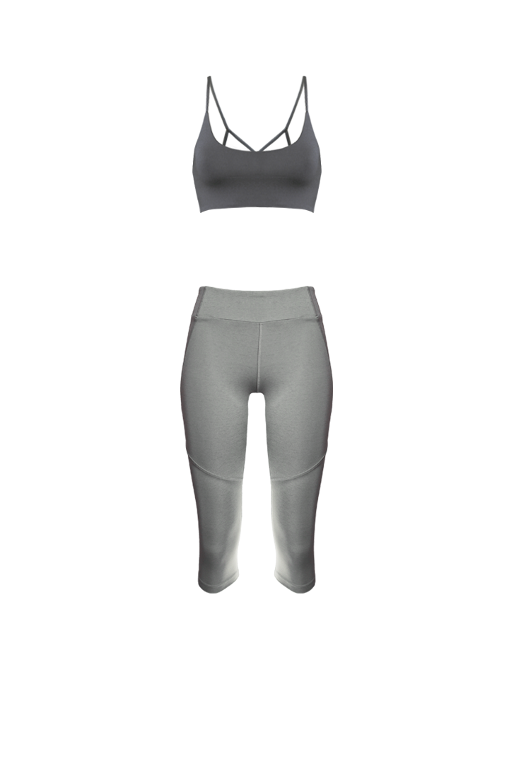 AGAPI Sports Bralette in Charcoal - Factory Sale