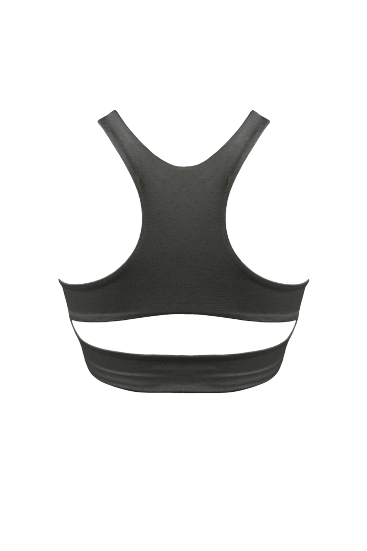 AGNES Cut-Out Bralette in Charcoal - Factory Sale