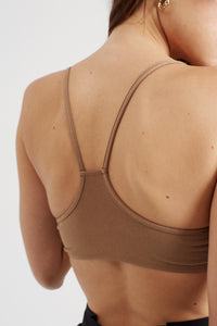 Franca Racer-Back Bralette in Caramel