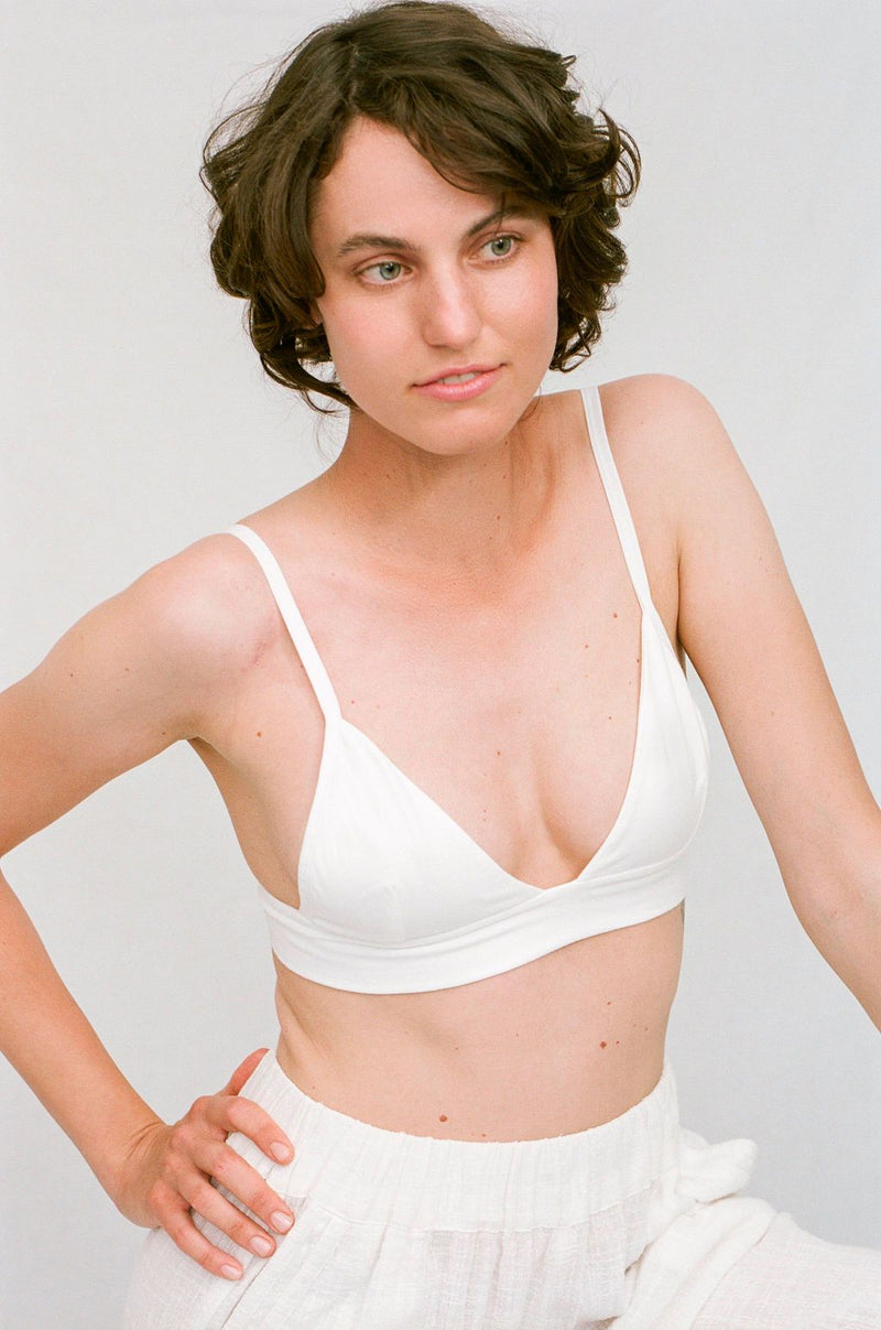 SYLVIA Bralette in White - Factory Sale