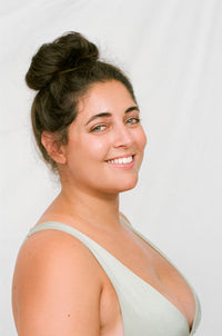 BELEN Bikini Top in Metallic Moss