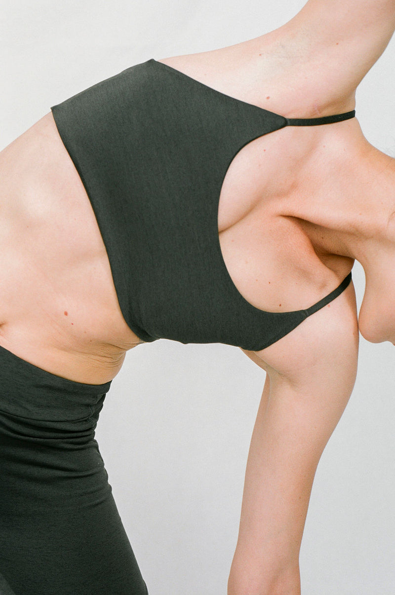 AGAPI Sports Bralette in Charcoal - Factory Sale