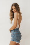 SARA Feather Weight Bodysuit in Lemon - Factory Sale