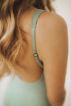 SARA Feather Weight Bodysuit in Mint - Factory Sale