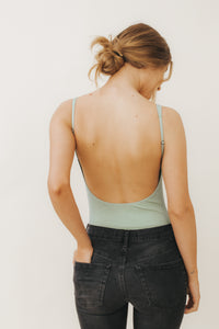 SARA Feather Weight Bodysuit in Mint - Factory Sale