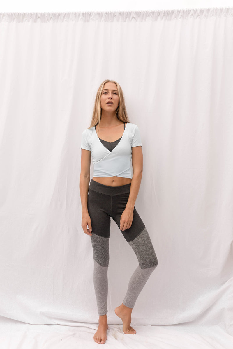 ISABELLE Wrap Top in Sky Blue - Factory Sale