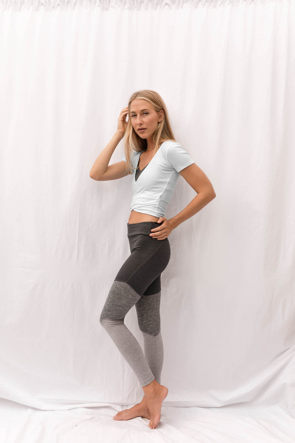 ISABELLE Wrap Top in Sky Blue - Factory Sale