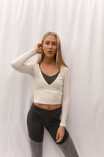 LAGOM Long Sleeved Top in Cream - Factory Sale