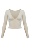 LAGOM Long Sleeved Top in Cream - Factory Sale