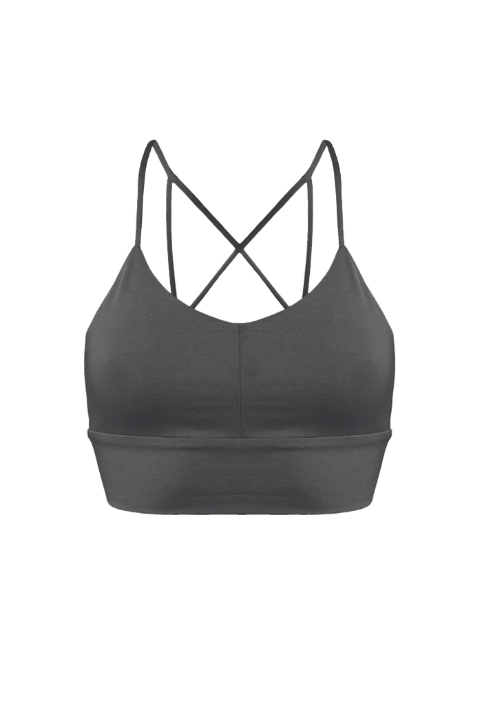 LENA Sports Bralette in Charcoal - Factory Sale