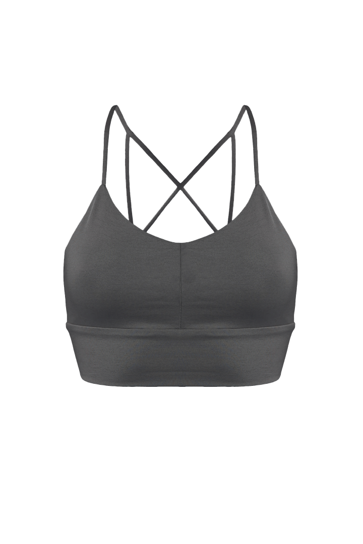 LENA Sports Bralette in Charcoal - Factory Sale