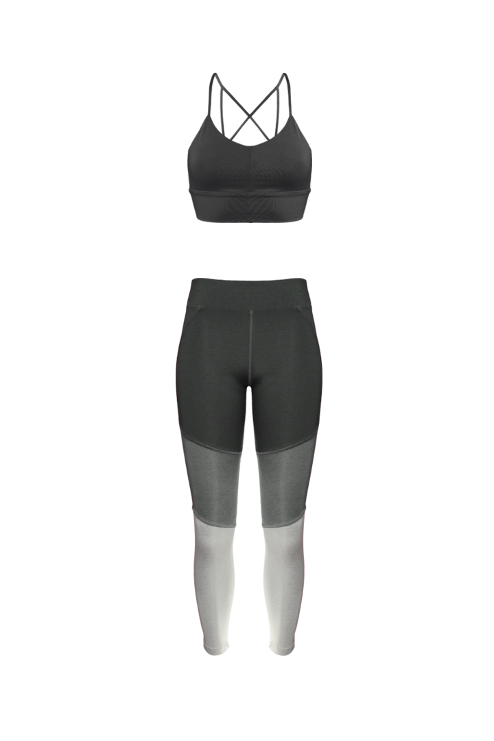 LENA Sports Bralette in Charcoal - Factory Sale