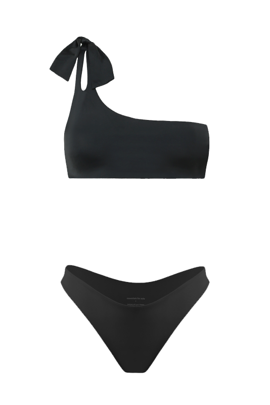 NAYA One Shoulder Bikini Top in Black