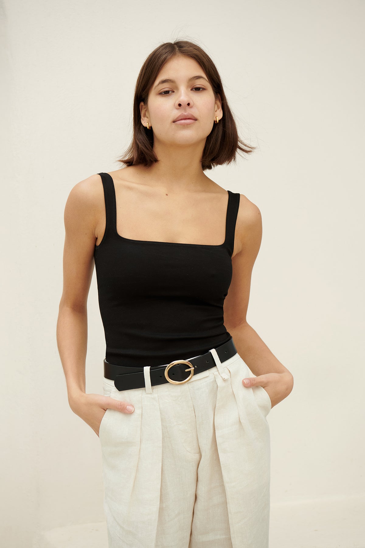 OFIRA Square Neck Tank in Black