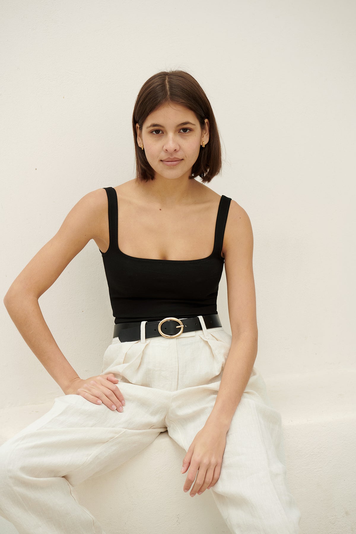 OFIRA Square Neck Tank in Black