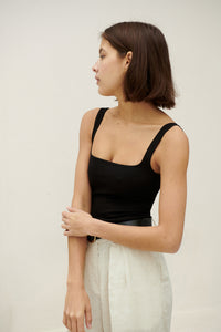 OFIRA Square Neck Tank in Black
