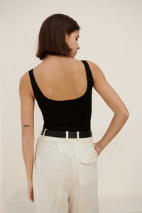 OFIRA Square Neck Tank in Black