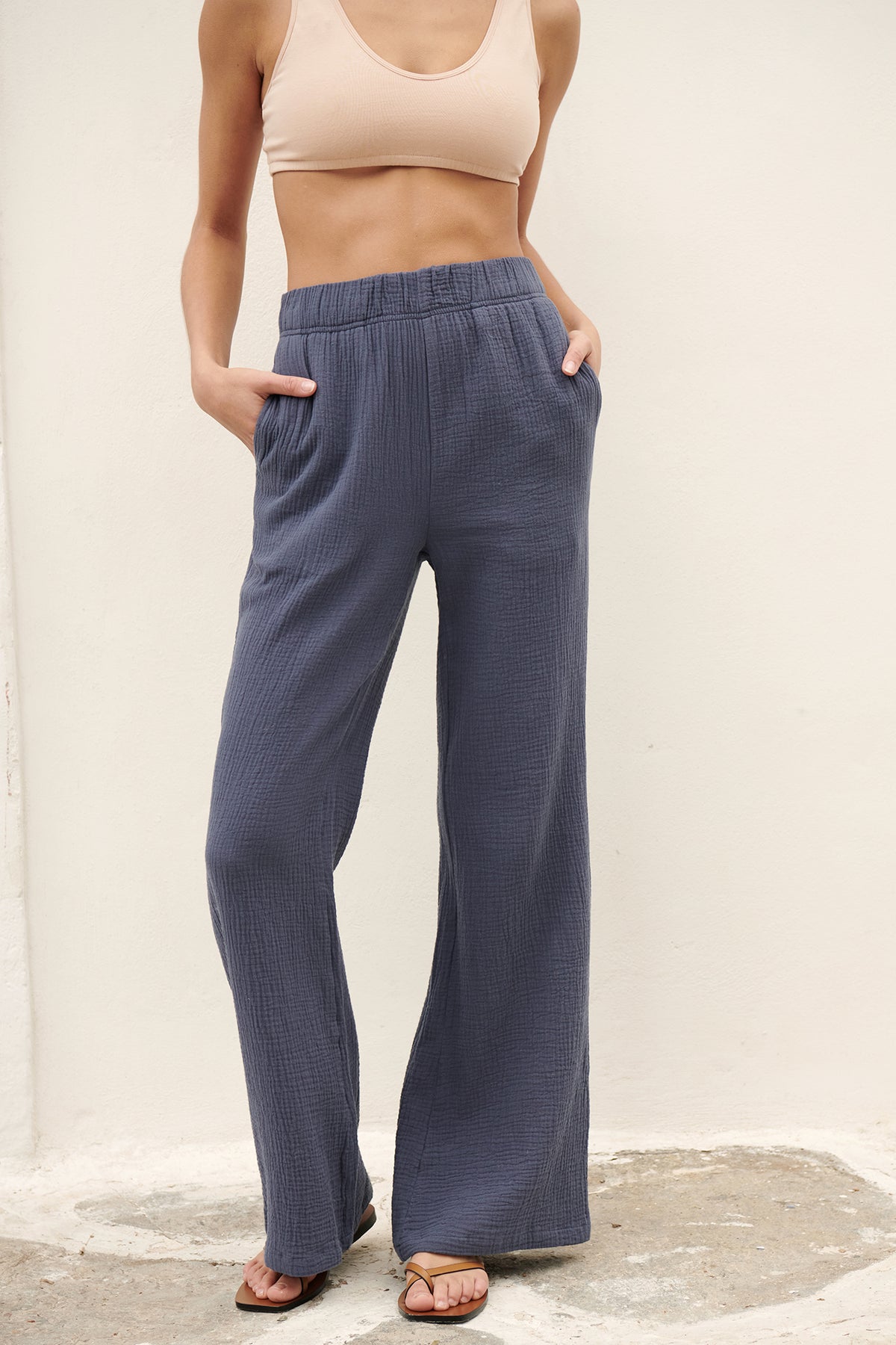 ONDINE Gauze Trousers in Navy