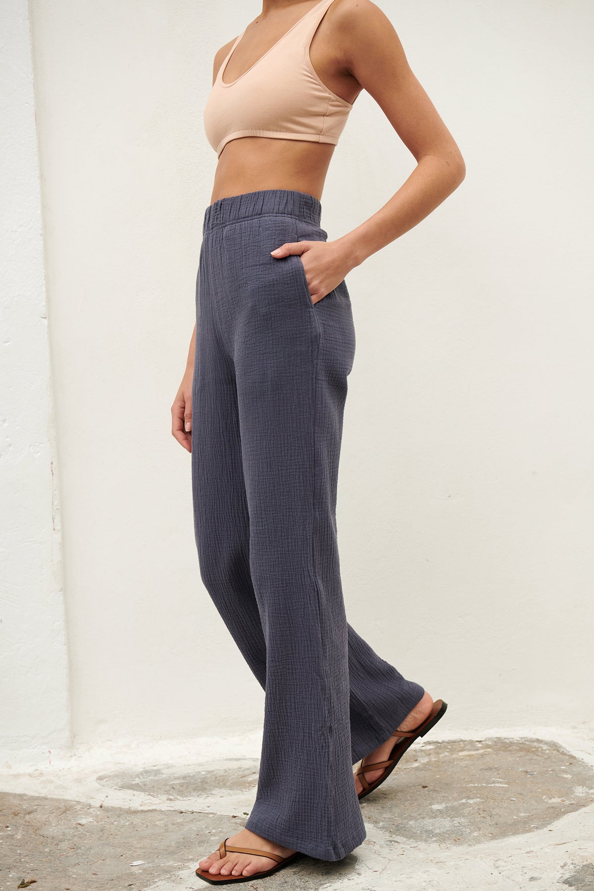 ONDINE Gauze Trousers in Navy