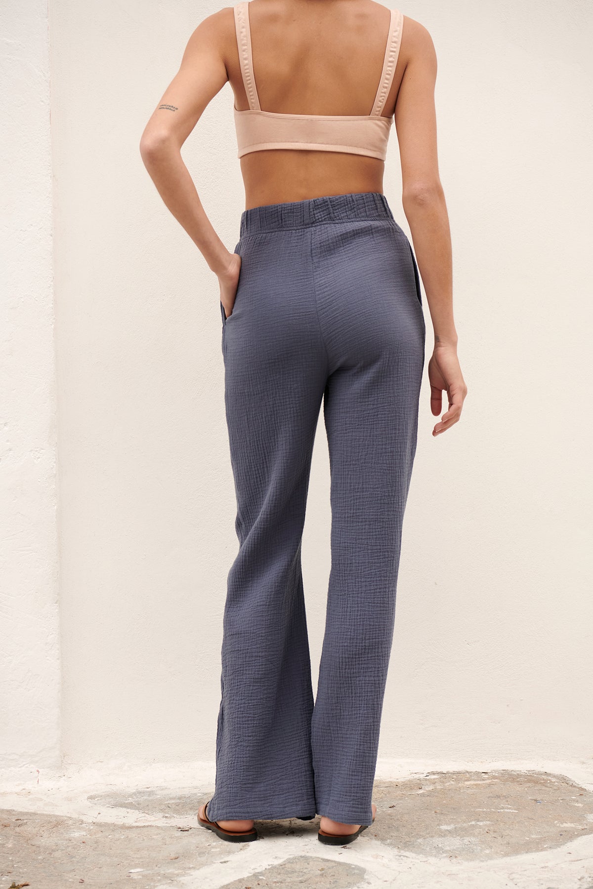 ONDINE Gauze Trousers in Navy