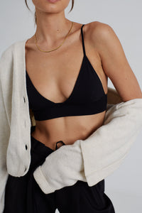 ORIANA Low-Back Bralette in Black