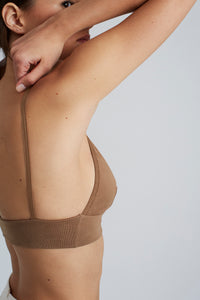 ORIANA Low-Back Bralette in Caramel