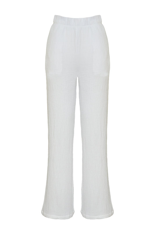 ONDINE Gauze Trousers in White – ESSENTIALS FOR ZULA
