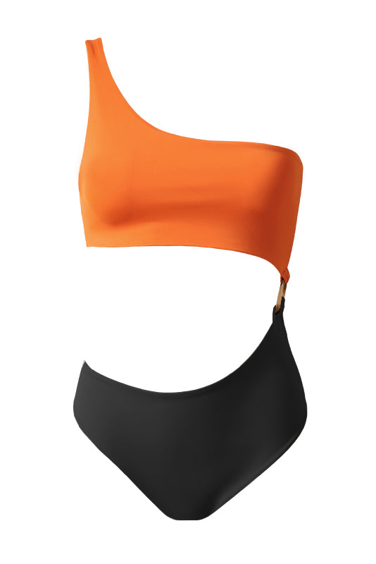 PAULA Trikini Metallic Orange & Black