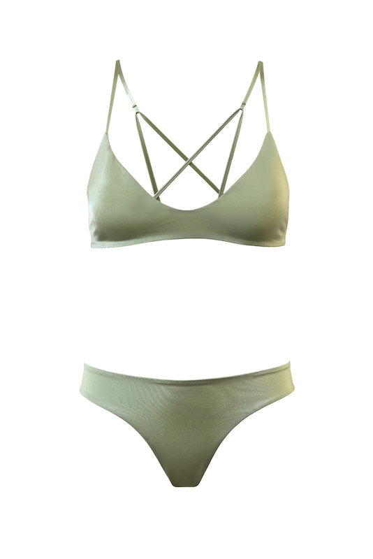 BRAZILIAN Bottoms in Metallic Moss