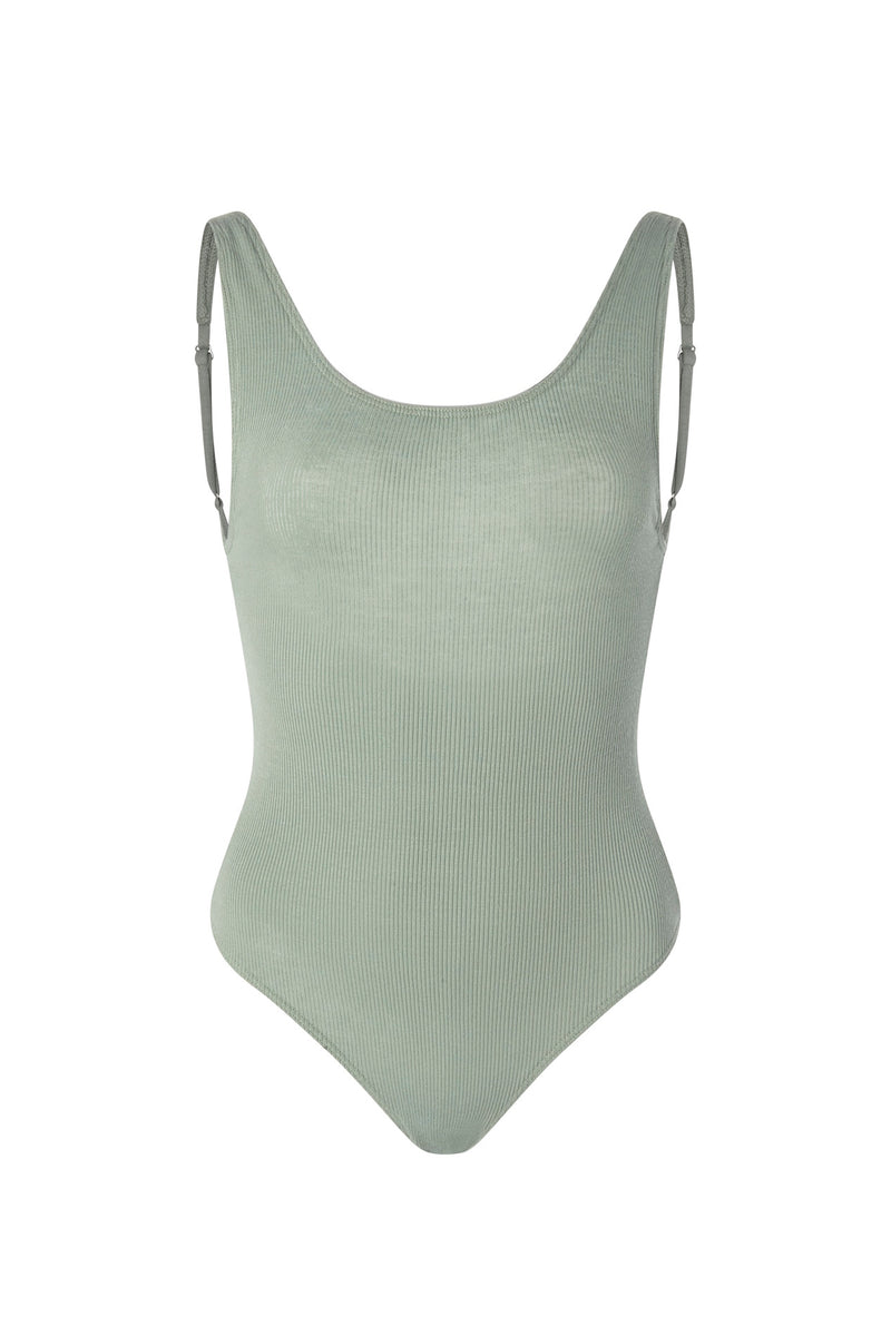 SARA Feather Weight Bodysuit in Mint - Factory Sale