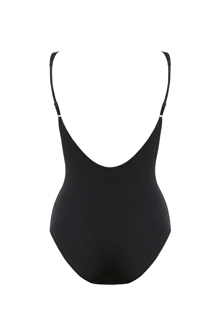 SARA Feather Weight Bodysuit in Black - Factory Sale